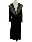 VINTAGE Saks Fifth Avenue - robe velours poussiéreuse/hôtesse - taille S-noir/or brocart