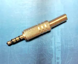 Connettore jack 4 poli stereo 3,5 mm metallo-oro Donstar per saldatura - Foto 1 di 2