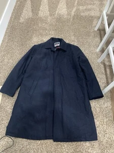 Alpine Swiss Wollmischung Knopfleiste eleganter Mantel Herren Größe Large. " marine, gefüttert - Bild 1 von 10