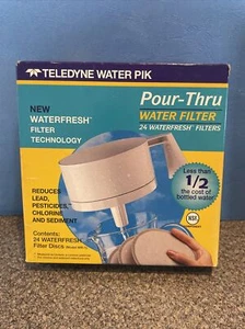 24 Count Teledyne Pour Thru Water Filter Discs WR-1 ~ NOS Reduces Lead Chlorine - Picture 1 of 4