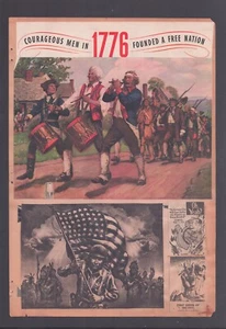 WWII Scrapbook Page Print Clippings Native Americans Flag Ancestors 1776 Enemies - Picture 1 of 2
