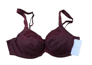 Elomi AUBERGINE Charley Underwire Stretch Lace Plunge Bra, US 38D, UK 38D - Picture 1 of 1