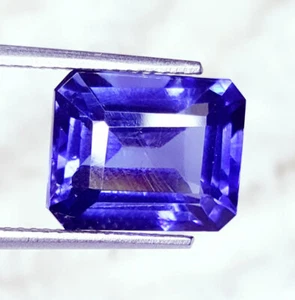 8.97 Ct Loose Gemstone Natural Blue Tanzanite Certified Tanzanite Emerald W39 - Picture 1 of 12