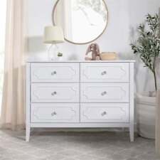 Davinci Chloe Regency 6-Drawer Modern Pine Wood and MDF Dresser in White
