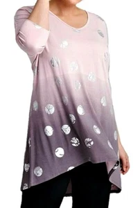 TS TAKING SHAPE plus size L / 22 Rose All Day Foil Tunic stretch soft top NWT! - Picture 1 of 1