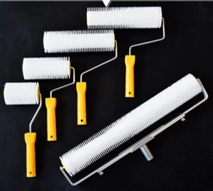 Rodillo de espiga de cemento autonivelante rodillo epoxi herramientas para pisos eliminar burbujas - Imagen 1 de 6