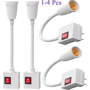 Flexible E27 Light Bulb Holder Extension Socket Adapter Plug in On/Off Switch US - Picture 1 of 12