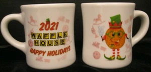 WAFFLE HOUSE CHRISTMAS 2021 HAPPY HOLIDAYS COFFEE MUGS BY TUXTON NEW LOT OF 2 - Picture 1 of 6