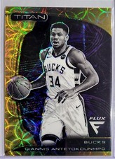 2022-23 Panini Flux Giannis Antetokounmpo 4/8 FOTL Titan Gold Scope Bucks #98