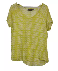 Sussan 100% Linen Tshirt Womens Sheer Yellow Size S - Picture 1 of 7