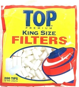 600 TOP King Size 18mm Filter Tips (3 packs of 200 cigarette cotton tips) - Picture 1 of 1