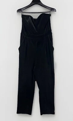 Mono para mujer Express talla 10 sin tirantes negro terciopelo cremallera trasera gótico retro Foto 1 de 4