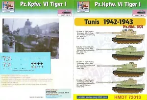 H-Models Decals 1/72 Pz Kpfw VI Tiger I - Tunis 1942-1943 sPz-Abt 501 - Picture 1 of 1