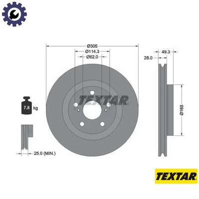 2x BRAKE DISC 92304305 FOR LEXUS TOYOTA COROLLA/CROSS RAV/VAN PRIUS CAMRY 2.0L - Image 1 of 4