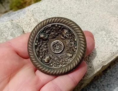 ANCIENNE POIGNÉE DE MEUBLE bouton en bronze ou laiton Style EMPIRE D=5 cm   N°3D - Photo 1/4