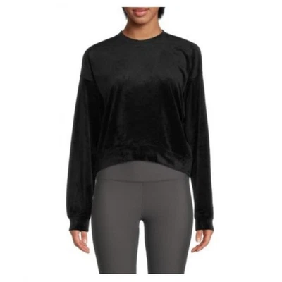 Толстовка женская Andrew Marc доломан с опущенными плечами велюровая черная  - Изображение 1 из 4