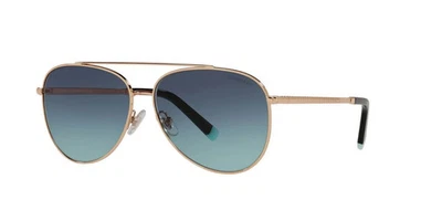 Gafas de sol TIFFANY TF3074 61059S 59 oro rosa con lente azul 59 mm *NUEVAS* Foto 1 de 2