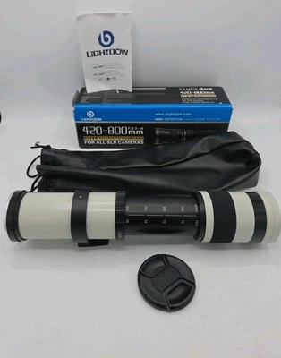Lightdow 420-800mm Super Telephone Zoom Lens White All SLR Cameras F/8.3~16 - Image 1 of 4