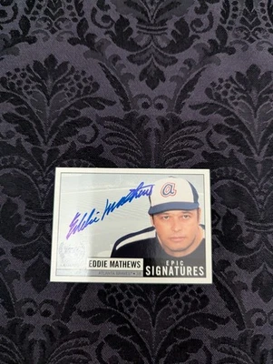 Upper Deck Century Legends Epic Signatures 1999 Eddie Matthews Auto Braves Salón de la fama Foto 1 de 2