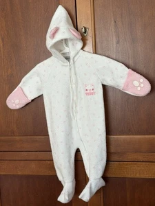 Sterncraft Snow Suit for Baby 6-12 months Pink Fleece One-Piece Zip Hood USA - Picture 1 of 9