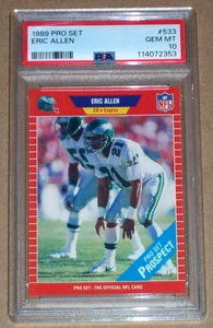1989 Eric Allen rookie #533 Pro Set PSA 10 Philadelphia Eagles - Picture 1 of 3