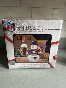 NFL PATRIOTS 7FT LED LIT INFLATABLE SNOWMAN NEW NIB NEVER OPENED - Picture 1 of 5