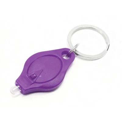 Purple Keychain Flashlight Ultra Mini Key Ring Light Rhombus Shape For UV Curing - Image 1 of 4