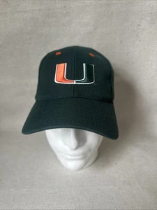 Vintage Miami Hurricanes Hat Cap Headwear Strapback Green NCAA Top Of The World - Picture 1 of 7