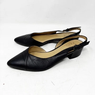 Naturalizer Leather Pointed Toe Slingback Block Heels Size 8.5M Freesia Classic - Image 1 of 4