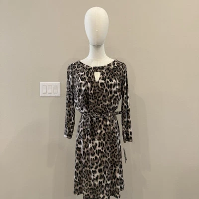 Inc International Concepts Dress Leopard Print Sheath Long Sleeve Knee Sz L  NWT - Image 1 of 4