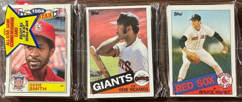 Topps Rack Pack 1985 Ozzie Smith, Bruce Hurst, Tony Armas, Gene Richards Mostrando Foto 1 de 4