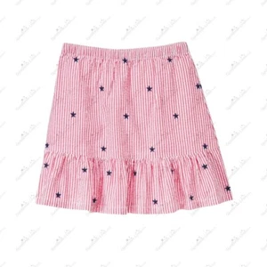 Gymboree Girls Skirt Seersucker Red White Blue 4th of July Stars Stripes Size 7 - Picture 1 of 8