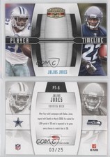 2008 Donruss Gridiron Gear Player Timeline Platinum /25 Julius Jones #PT-6