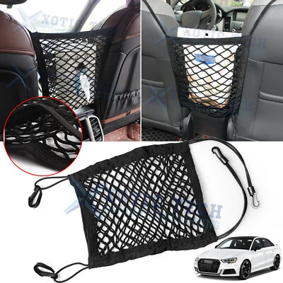 Black Storage Car Seat Middle Elastic Mesh Net Bag Holder For Audi Q5 A4 A6 A3 - Image 1 of 4