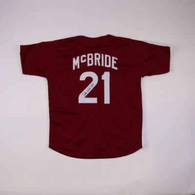 Bake McBride AUTOGRAPHED Phillies Throwback Jersey (JSA COA) 1980 WS Champ - Image 1 of 3