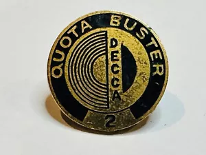 Vintage Universal DECCA Records Quota Buster 2 Award Service Logo Lapel Pin Stud - Picture 1 of 3