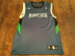MINNESOTA TIMBERWOLVES men's L large blue Adidas BLANK basketball jersey RARE ! - Picture 1 of 6