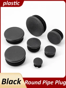 10PCS Round Plastic Blanking End Caps Pipe Tube Inserts Plugs Bungs / Black - Picture 1 of 37