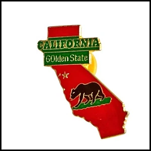 Prendedor de recuerdo California Golden State - mapa estatal oso coleccionable - Imagen 1 de 4