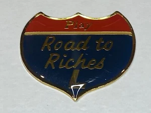 Vintage California Lottery State Lotto Pin Tack Road to Riches Interstate Sign - Picture 1 of 2