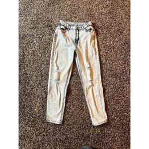 80s style stone washed skinny Junior Jeans sz 7 - Picture 1 of 5