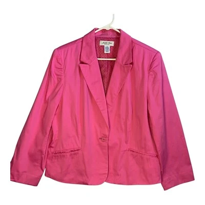 Judith Hart Womens Jacket Size 16 Barbie Pink Fully Lined Pockets Blazer VTG - Image 1 of 4