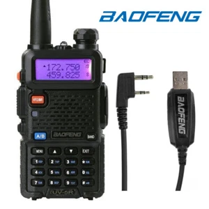 Baofeng UV-5R Two-way Radio VHF UHF Dual-Band FM Amateur + Programming Cable - Picture 1 of 8
