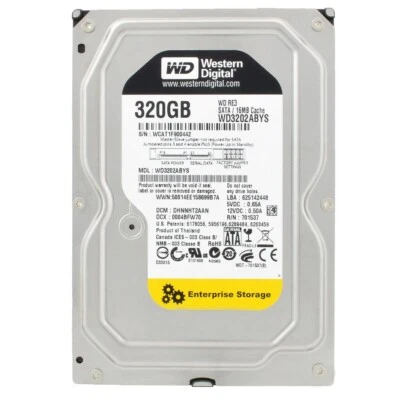 Original Western Digital 320GB WD3202ABYS 7200RPM SATA 3.5" HDD Hard Disk Drive - Image 1 of 4