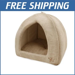 Elegant 18" Tan Pet Tent - Soft Bed for Indoor Pets, Machine Washable Comfort - Picture 1 of 7