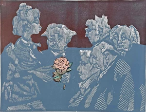 Mino MACCARI 1970-75 Rare Original Signed Linoleography Engraving - Picture 1 of 2