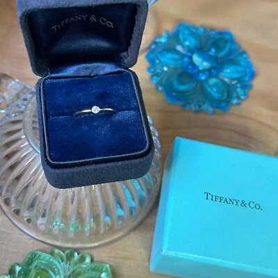 SALE 20% OFF 💎 Tiffany & Co Elsa Peretti WAVE Diamond 18K Gold Ring Size 4.25 - Image 1 of 4