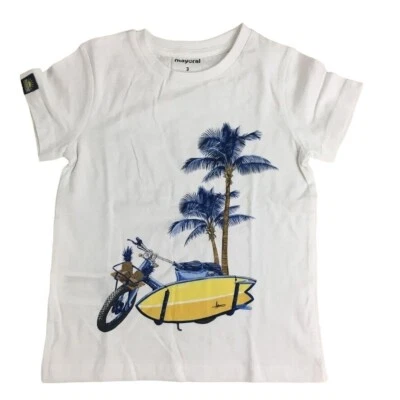Camiseta Mayoral Talla 3 Niños Motocicleta Tabla Surf Foto 1 de 4