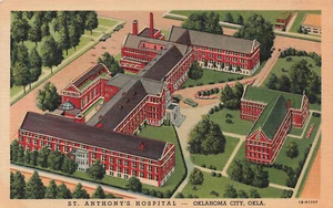 OKLAHOMA CITY OK OSPEDALE DI SANT'ANTONIO 1953 CARTOLINA D'EPOCA IN LINO 091024 T - Foto 1 di 2