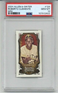 2024 TOPPS ALLEN & GINTER MINI  ROBERTO CLEMENTE CARD PIRATES PSA 10 LOW POP - Picture 1 of 2